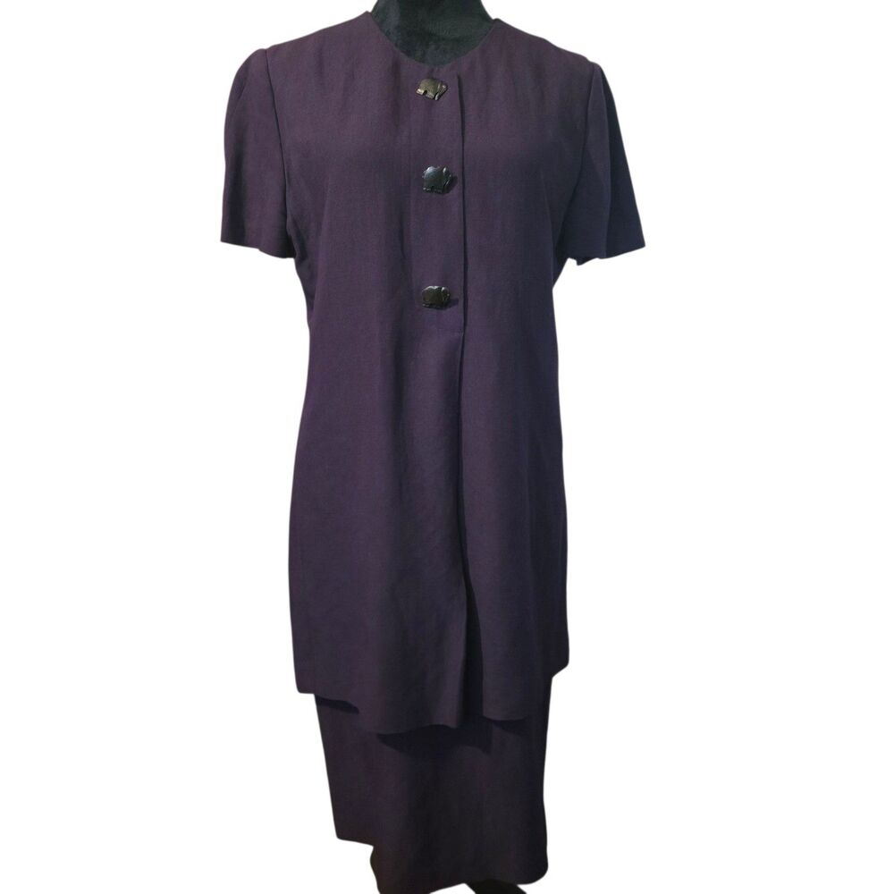 Evan-Picone Linen Blend Dress VTG 6 Elephant Buttons Dark Academia Witchy - Picture 1 of 10